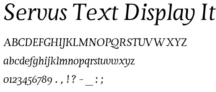 Servus Text Display Italic display police